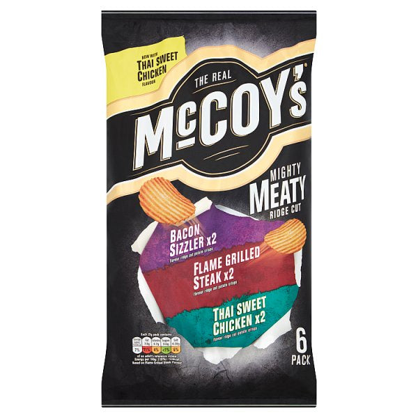 Mccoys Mighty Meaty Crisps 6 x 25g