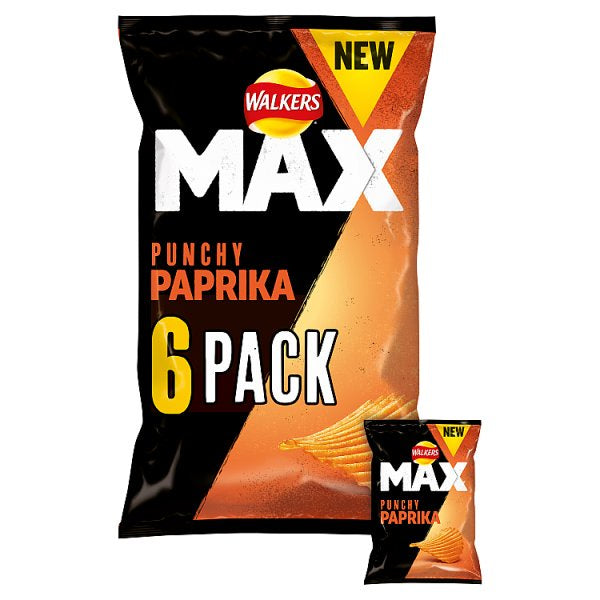 Walkers Max Paprika 6 x 27g