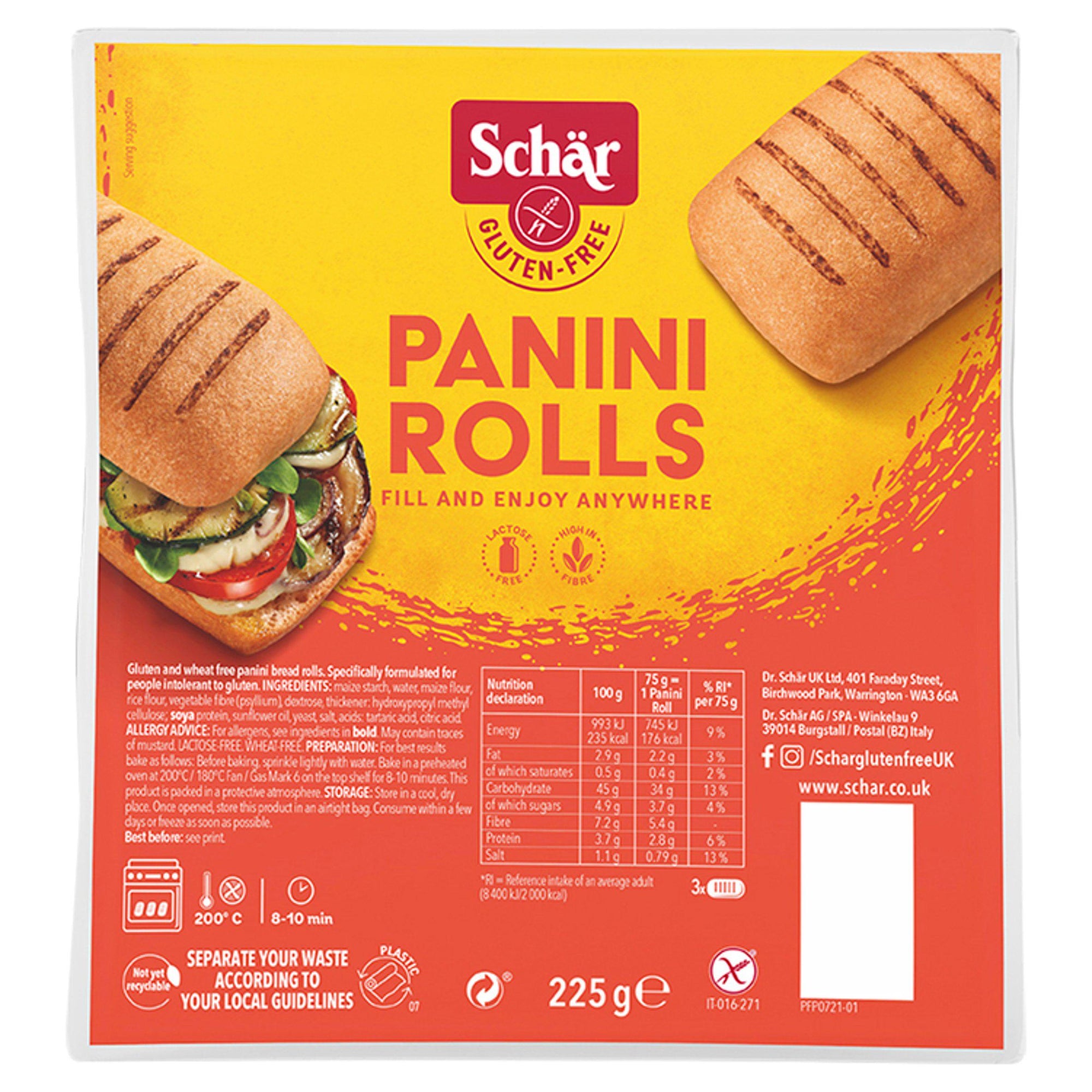 Schar gluten Free Panini Rolls 225g