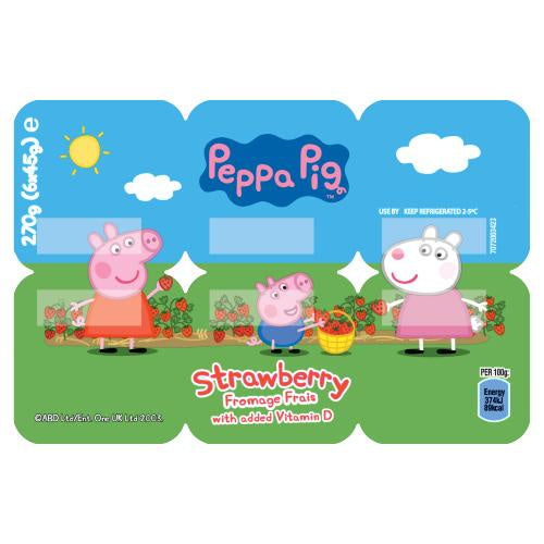 Peppa Pig Strawberry Kids Yogurt Pots 6 x 45g