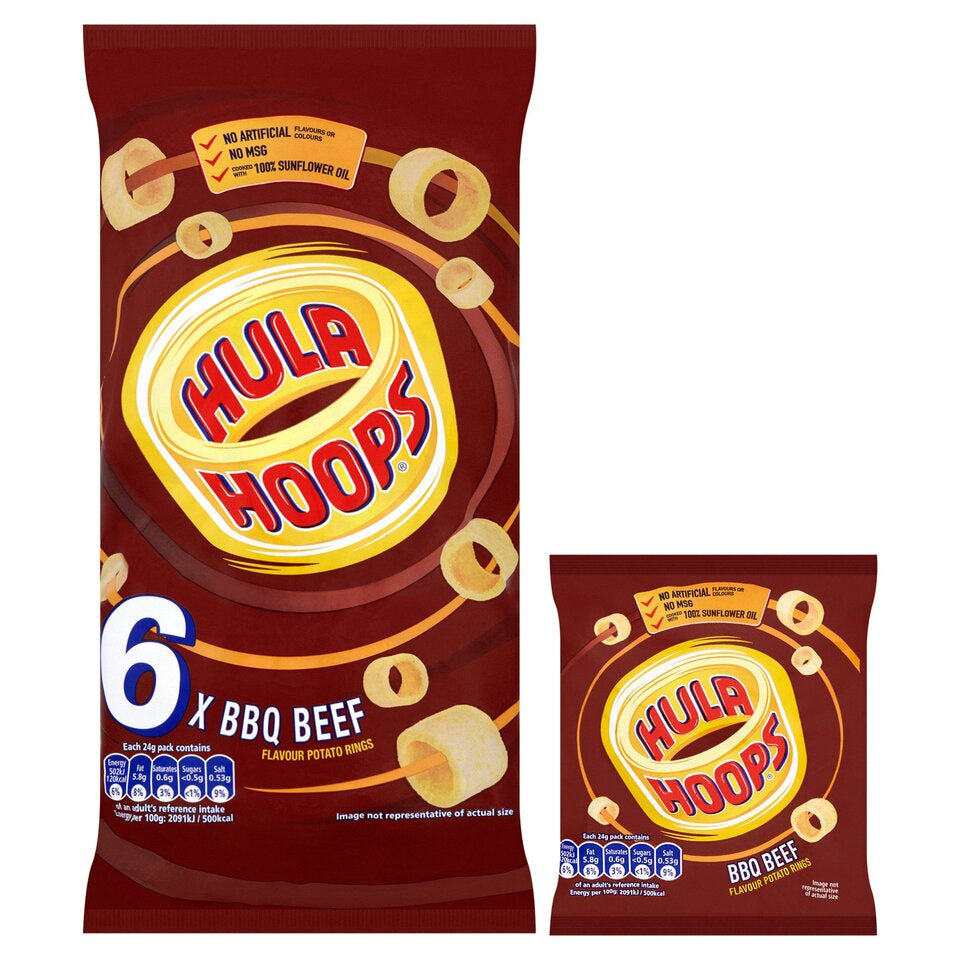 Hula Hoops Bbq Beef 6 x 24g