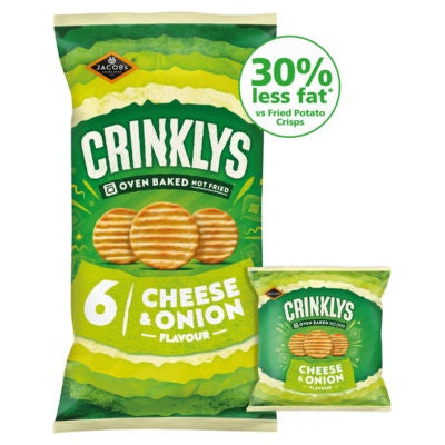 Jacobs Crinklys Cheese & Onion Snacks Multipack 6x23g