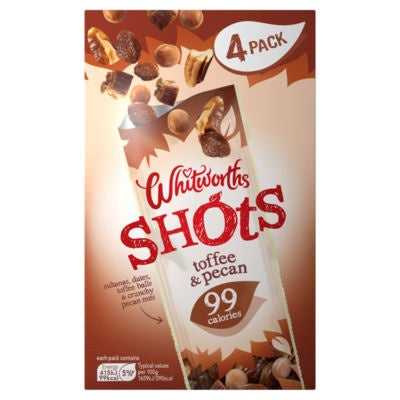 Whitworths Toffee Pecan Shots 4 x 25g