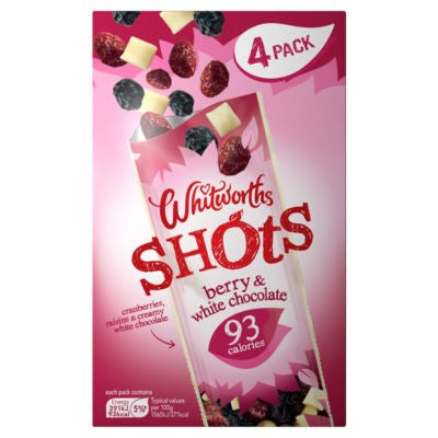 Whitworths Berry White Chocolate Shots 4 x 25g