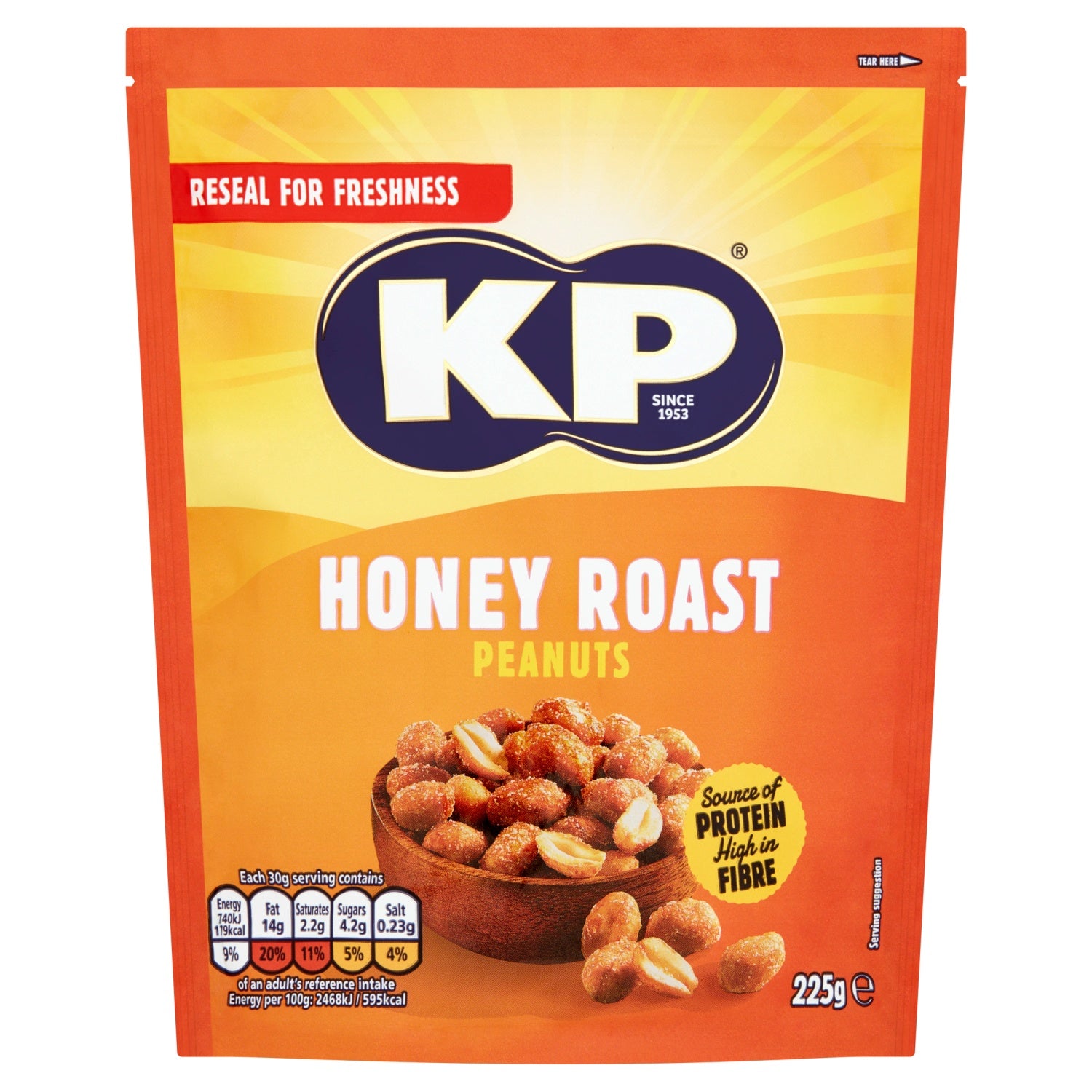 KP Honey Roast Peanuts 225g {697}