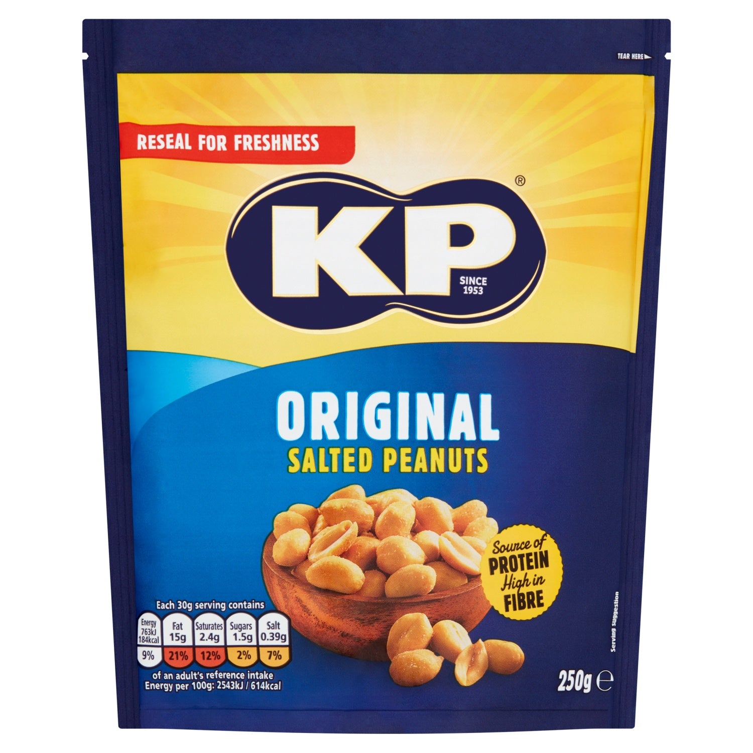 KP Original Salted Peanuts Reclose Pack 250g