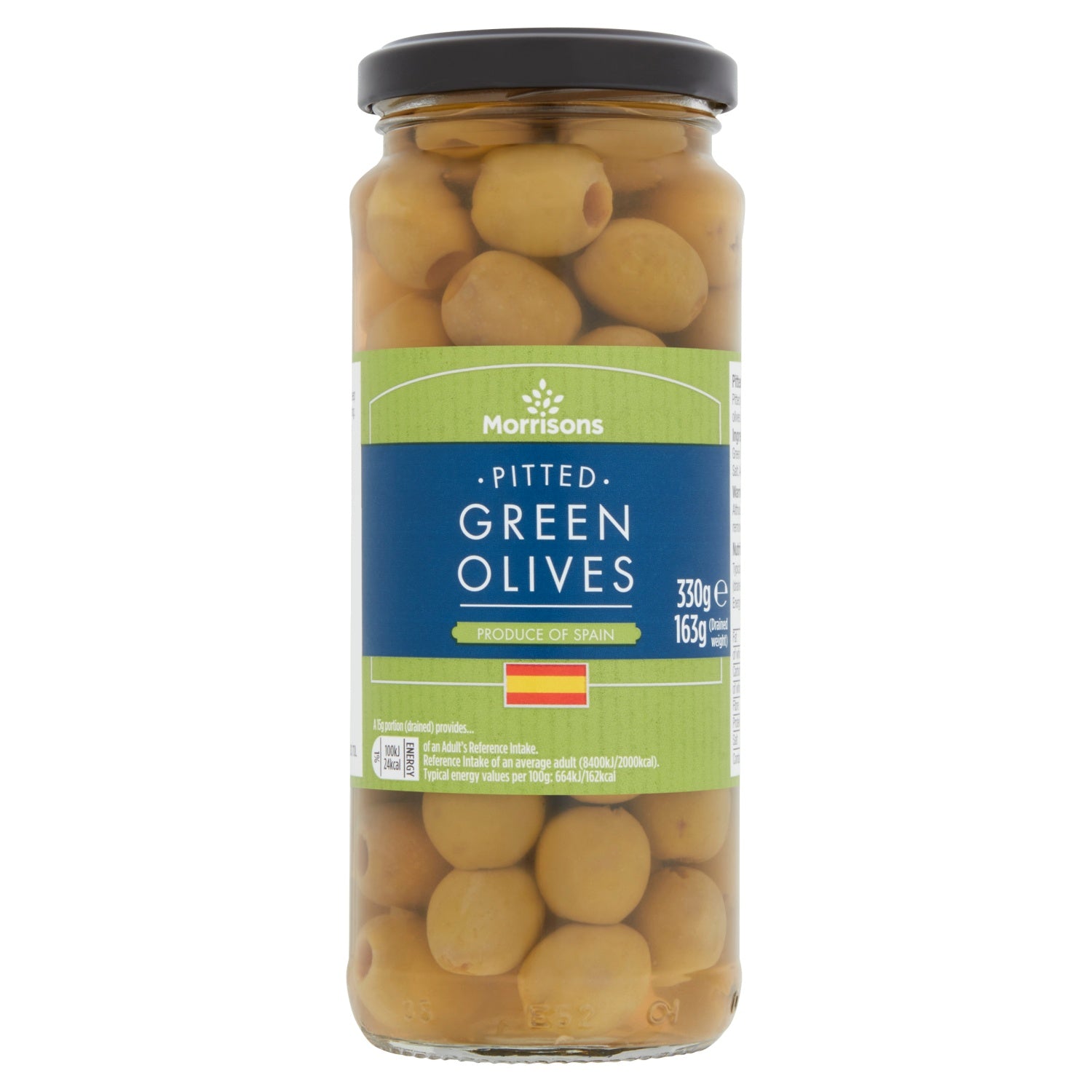 Morrisons Pitted Green Olives In Brine 330g