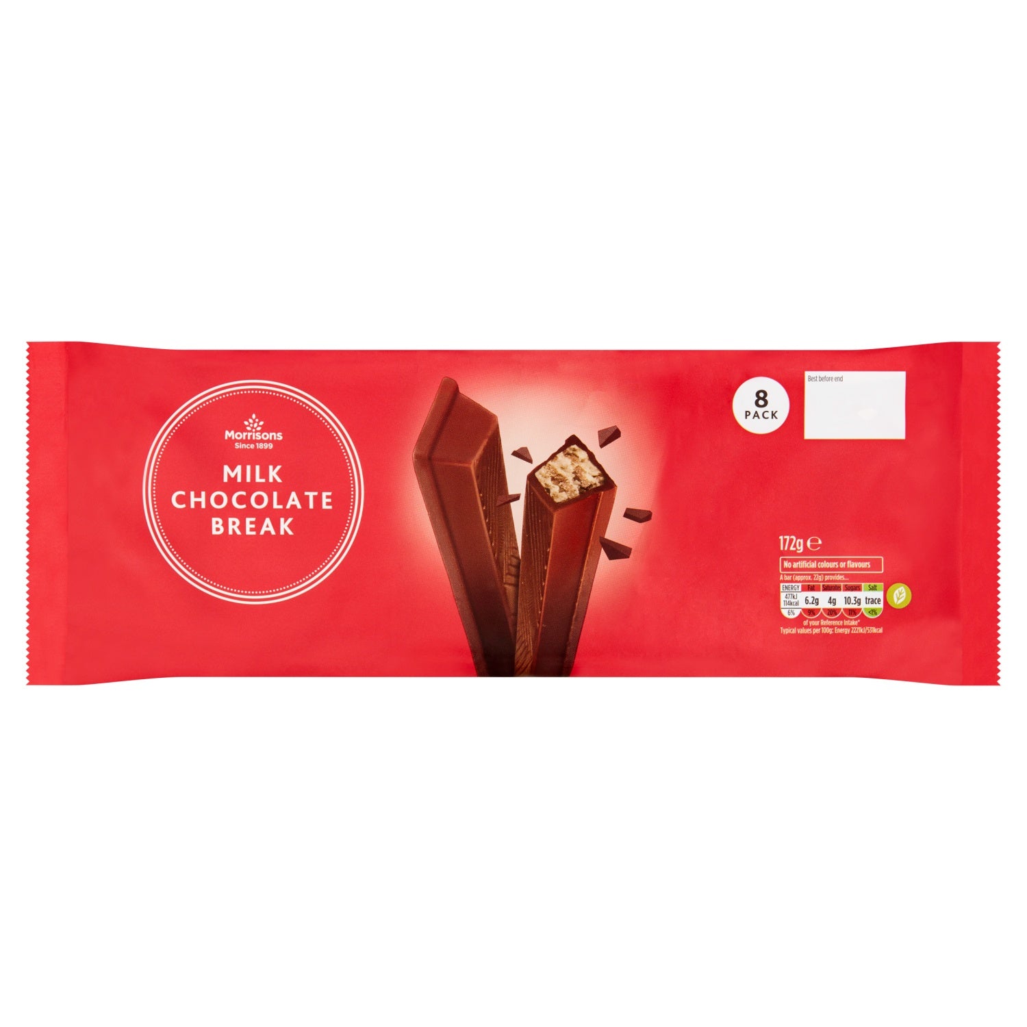 Morrisons 8 Milk Chocolate Break Pack