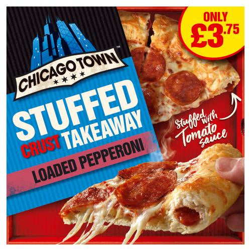 Chicago Town Stuffed Crust Takeaway Loaded Pepperoni Pizza 490g Pm £3.75