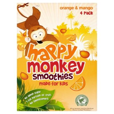 Happy Monkey Smoothies Orange & Mango  4x180ml