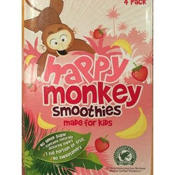 Happy Monkey Smoothies Strawberry & Banana 4x180ml