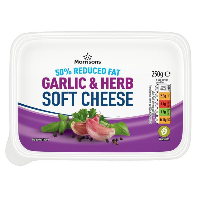 Morrisons 50% Reduced Fat Garlic Herb Soft Cheese 200g