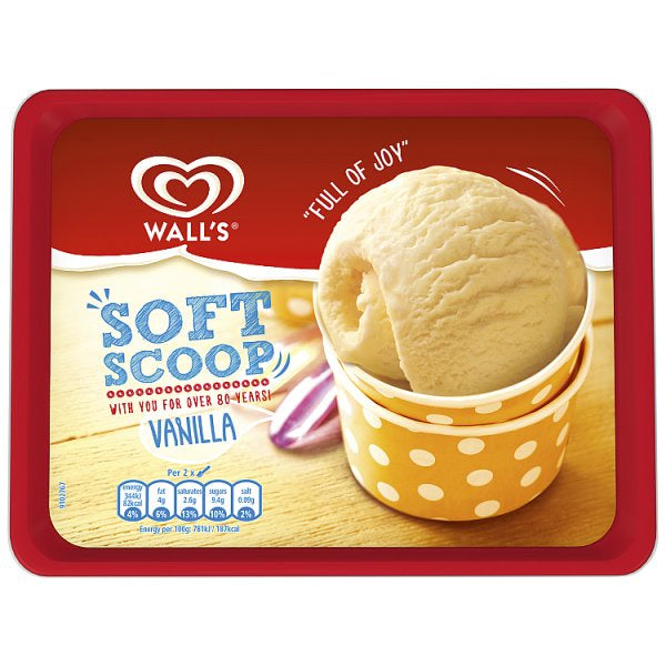 Walls Soft Scoop Vanilla Ice Cream 1.8L