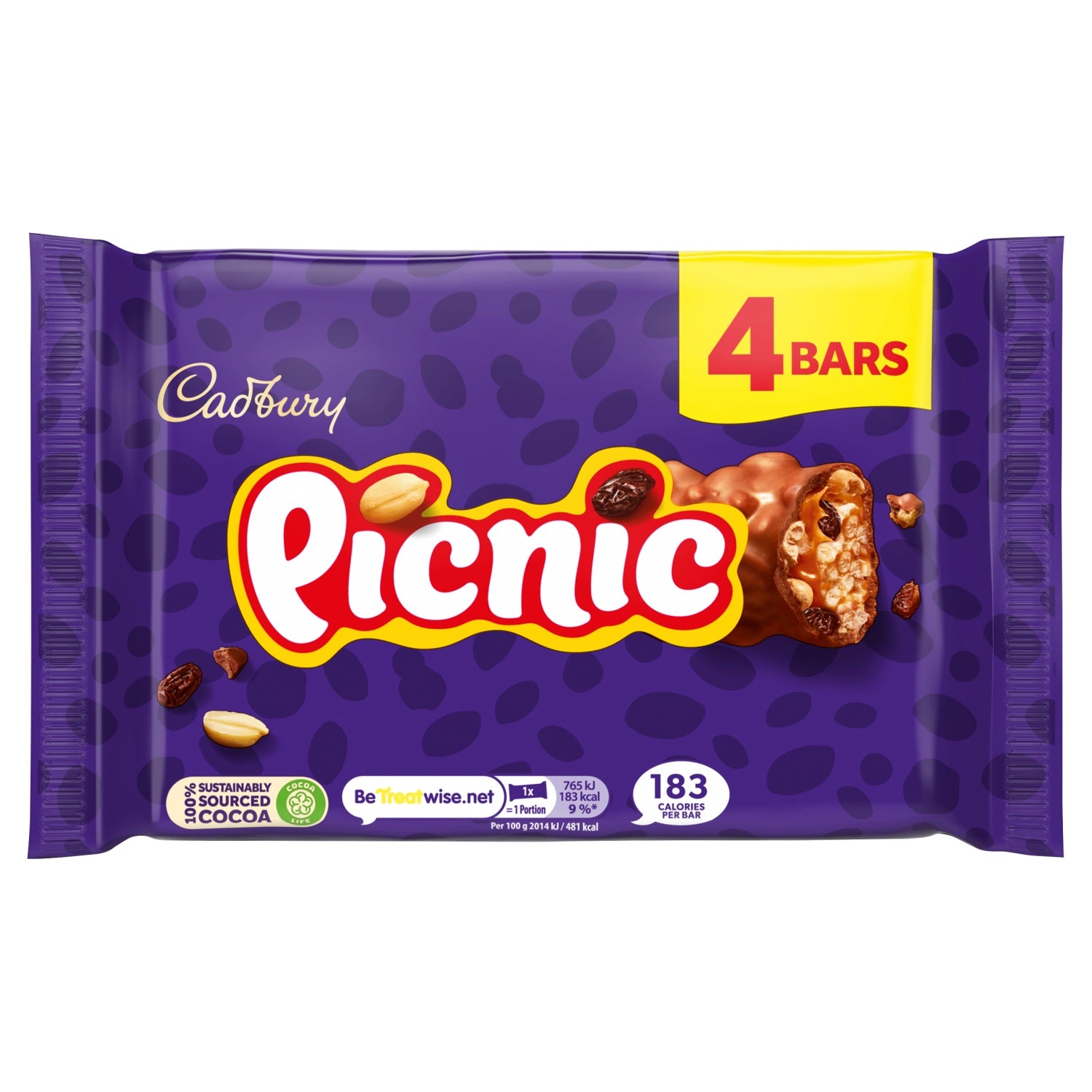 Cadbury 4 Picnic Bars 128g