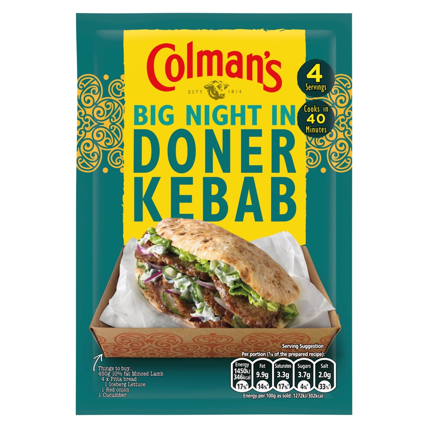 Colmans Doner Kebab Big Night In Fakeaway 38g