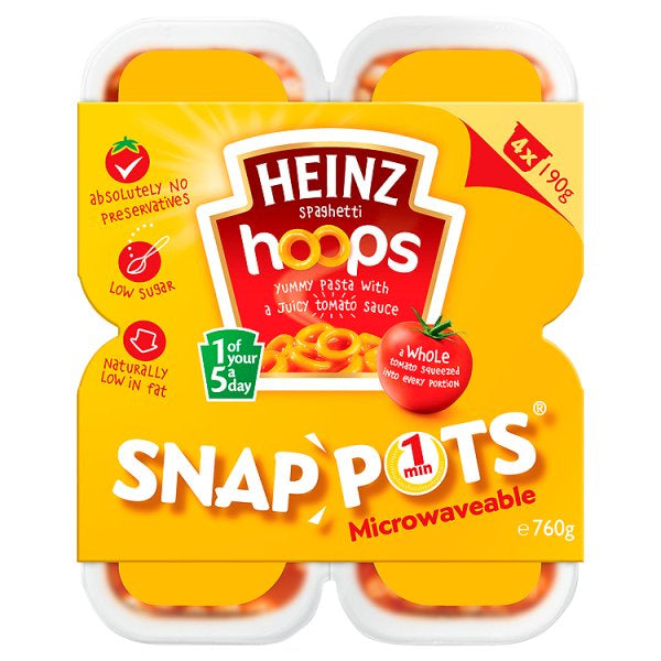 Heinz Spaghetti Hoop Snap Pot 4 x 190g