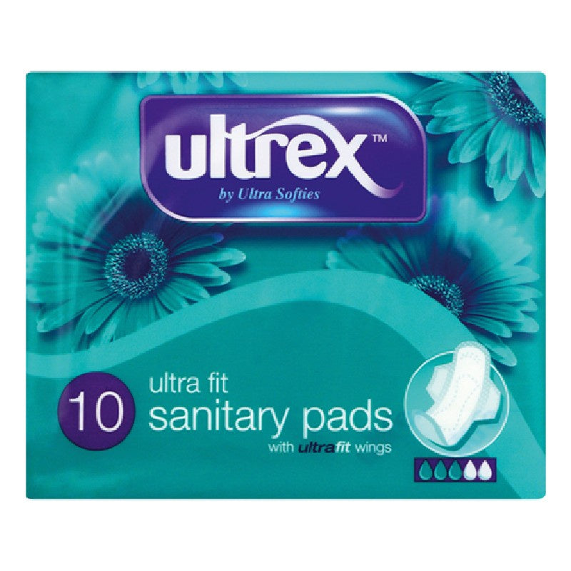 Ultrex Ultra Fit Sanitary Pads With Wings 10pk