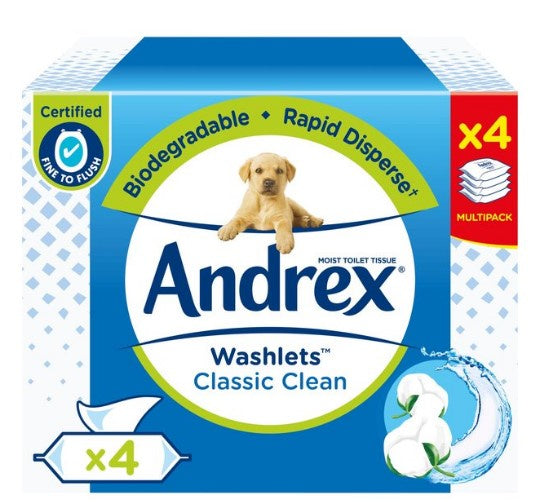 Andrex Classic Clean Washlets 4pk