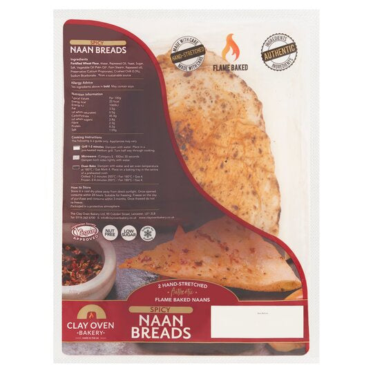 The Clay Oven Bakery Spicy Naan Bread 300g