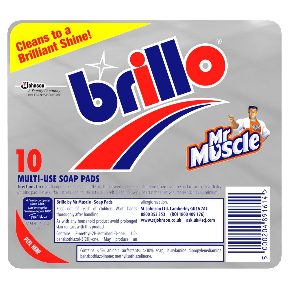 Mr Muscle Brillo Soap Pads 10pk