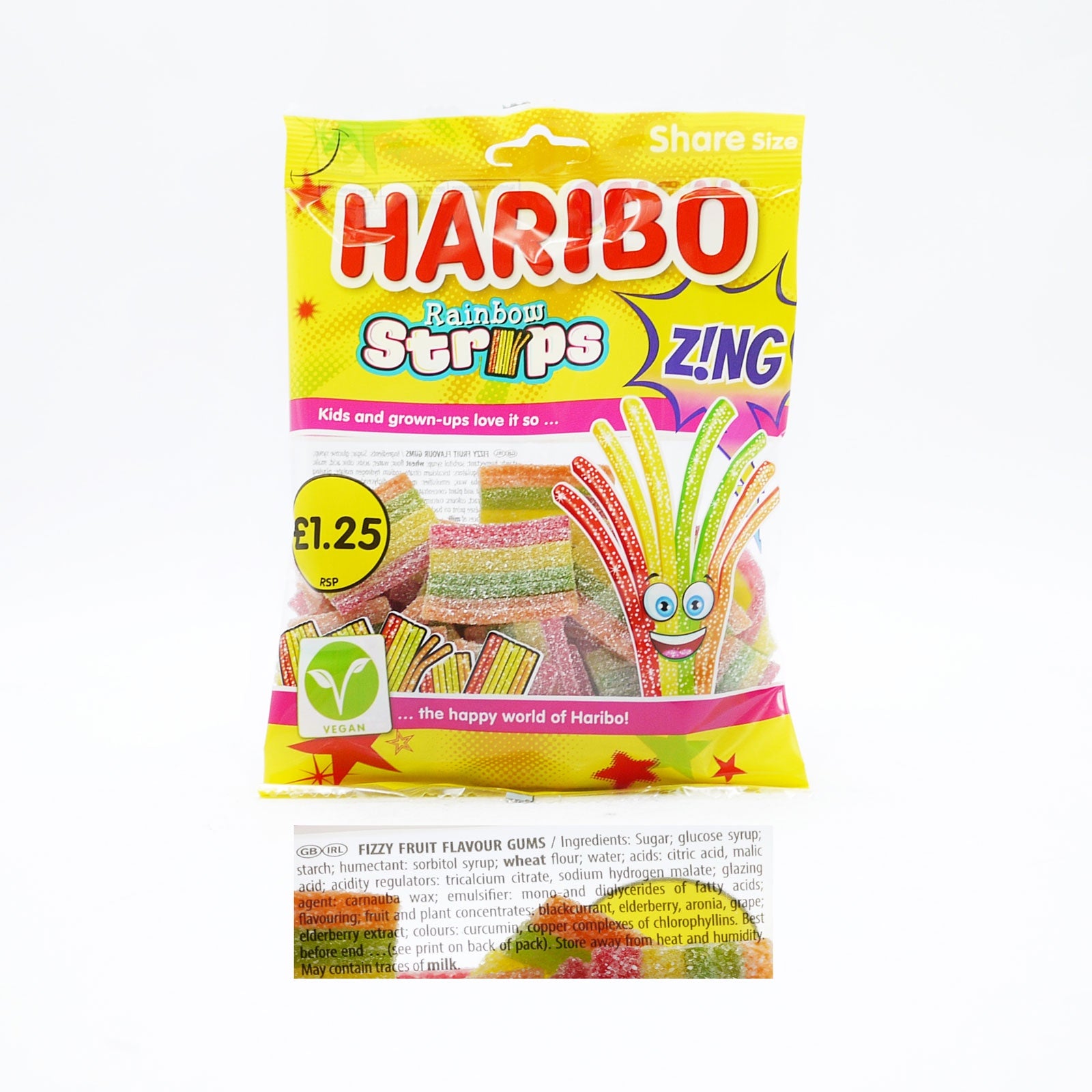 Haribo Rainbow Strips Zing Pm1.25  130gm