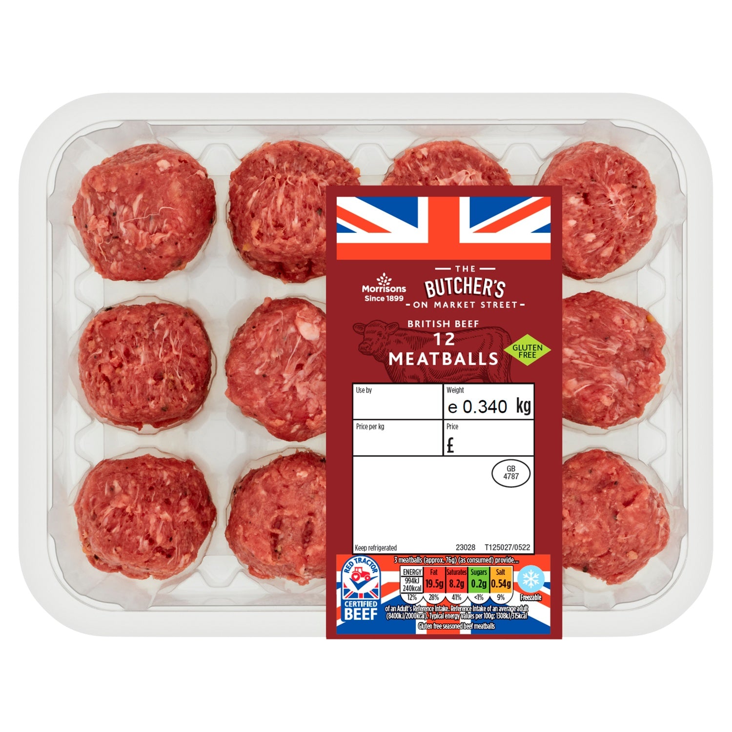 Morrisons 12 Beef Meatballs 340g