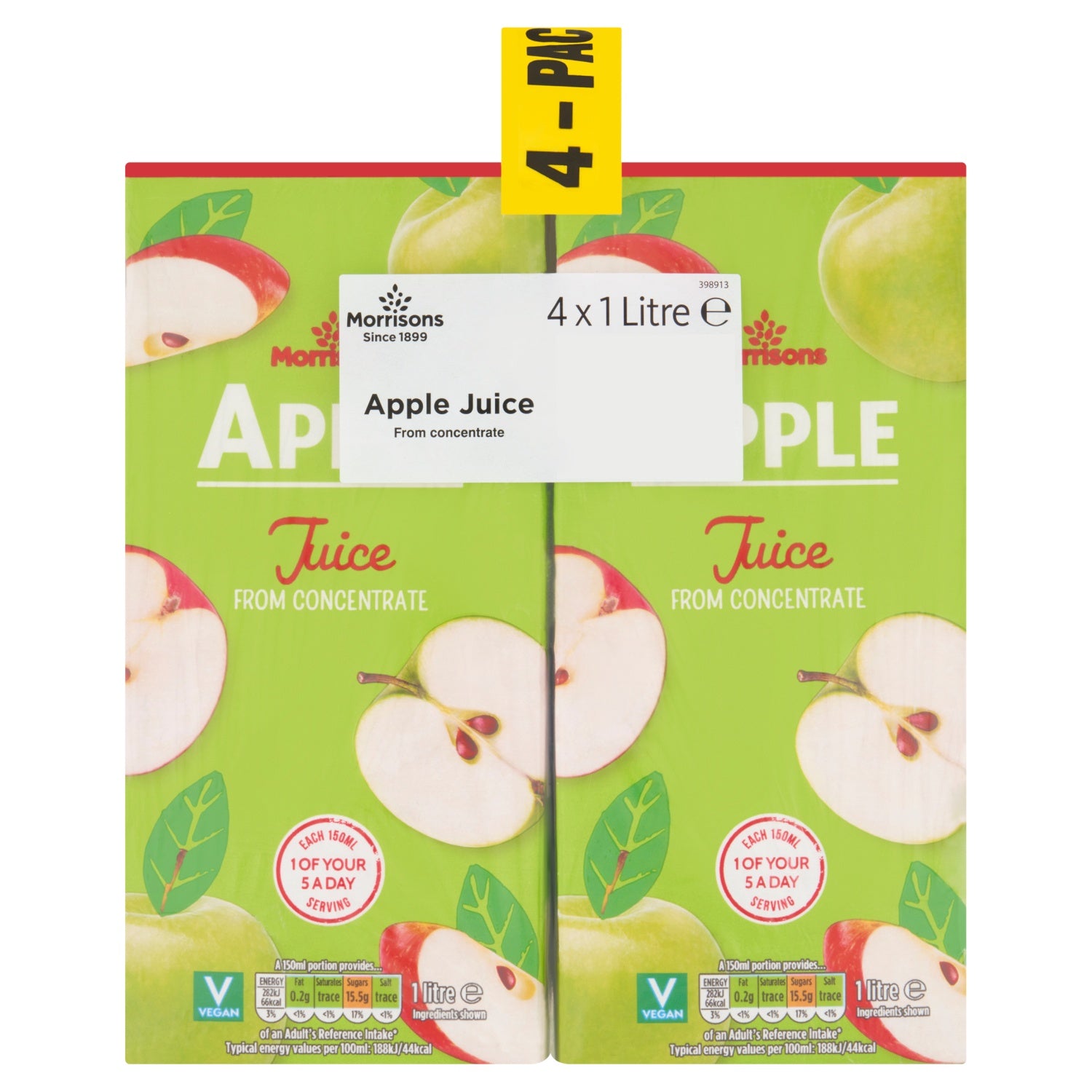 Morrisons Apple Juice 4 x 1L