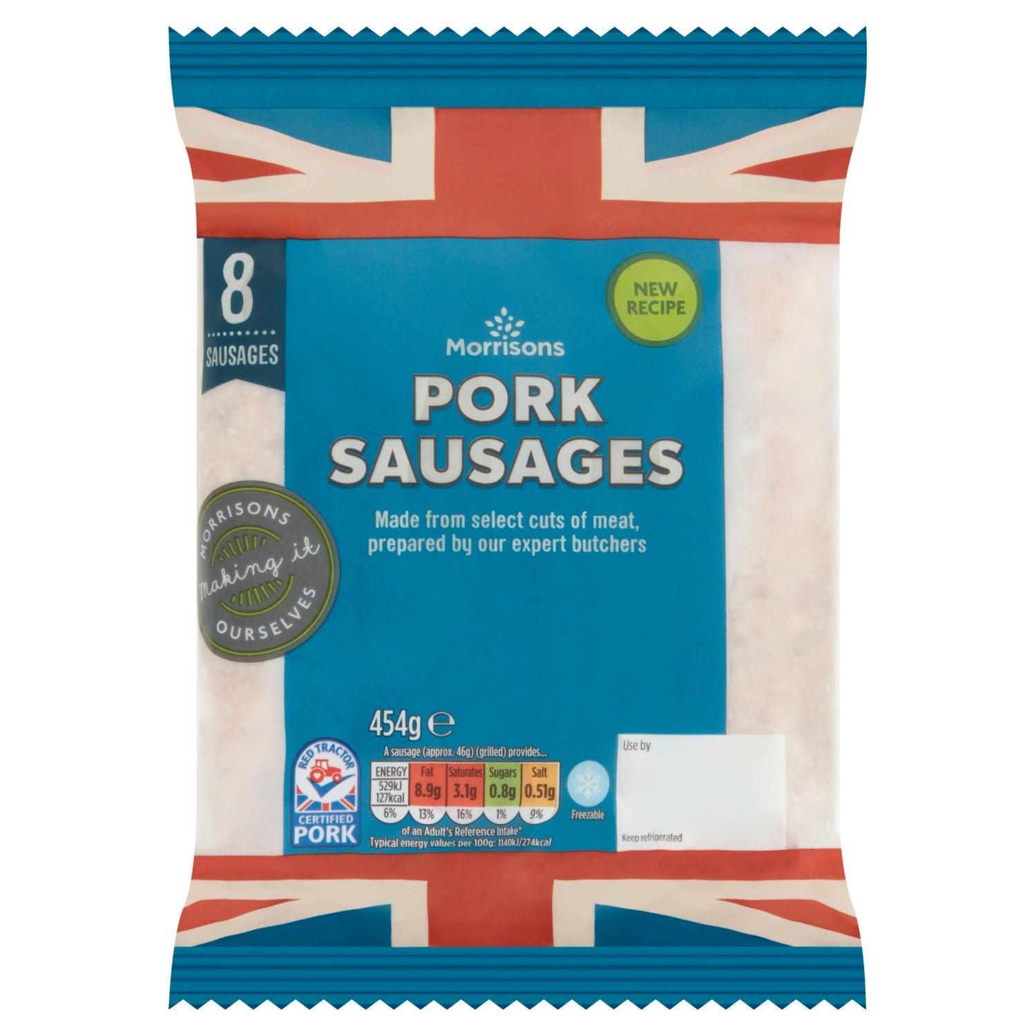 Morrisons 8 Butchers Style Pork Sausages 454g