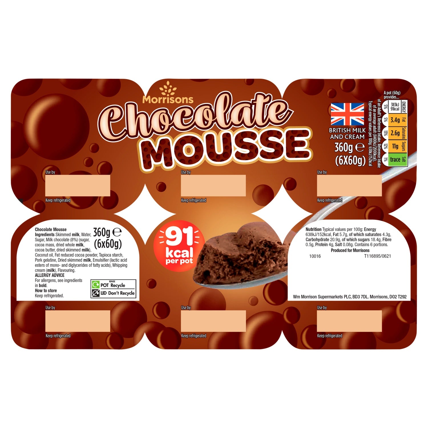 M Chocolate Mousse 6 x 60g