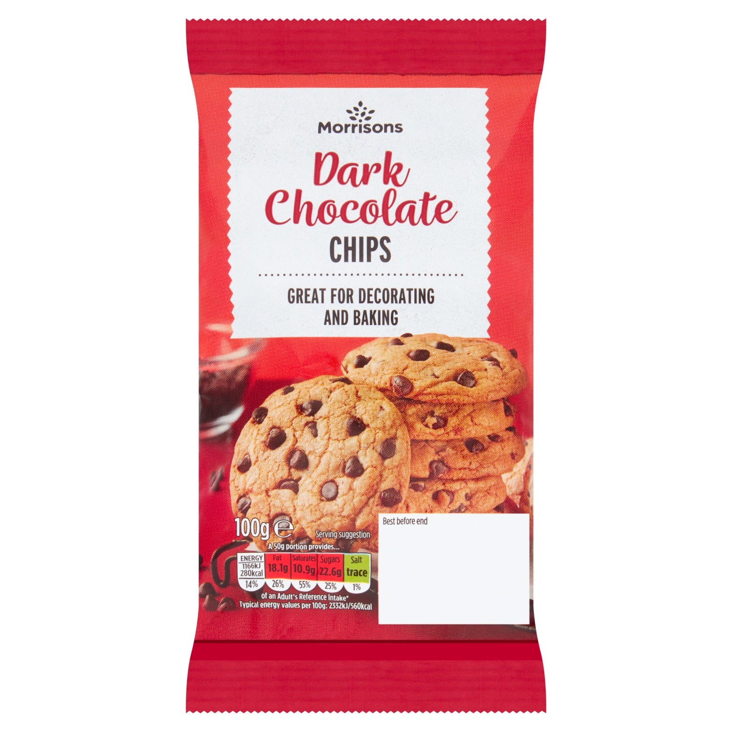 Morrisons Dark Chocolate Chips 100g