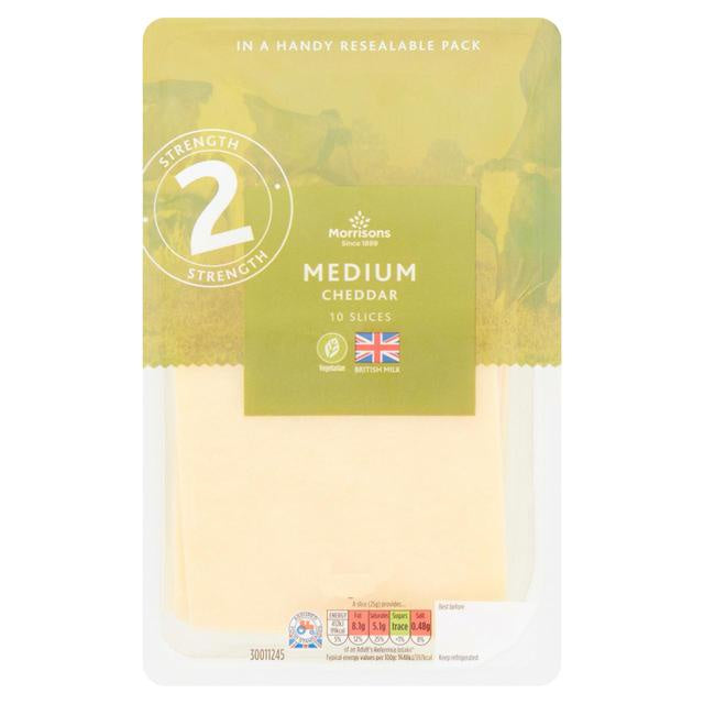 Morrisons Medium Cheddar Slices 240g