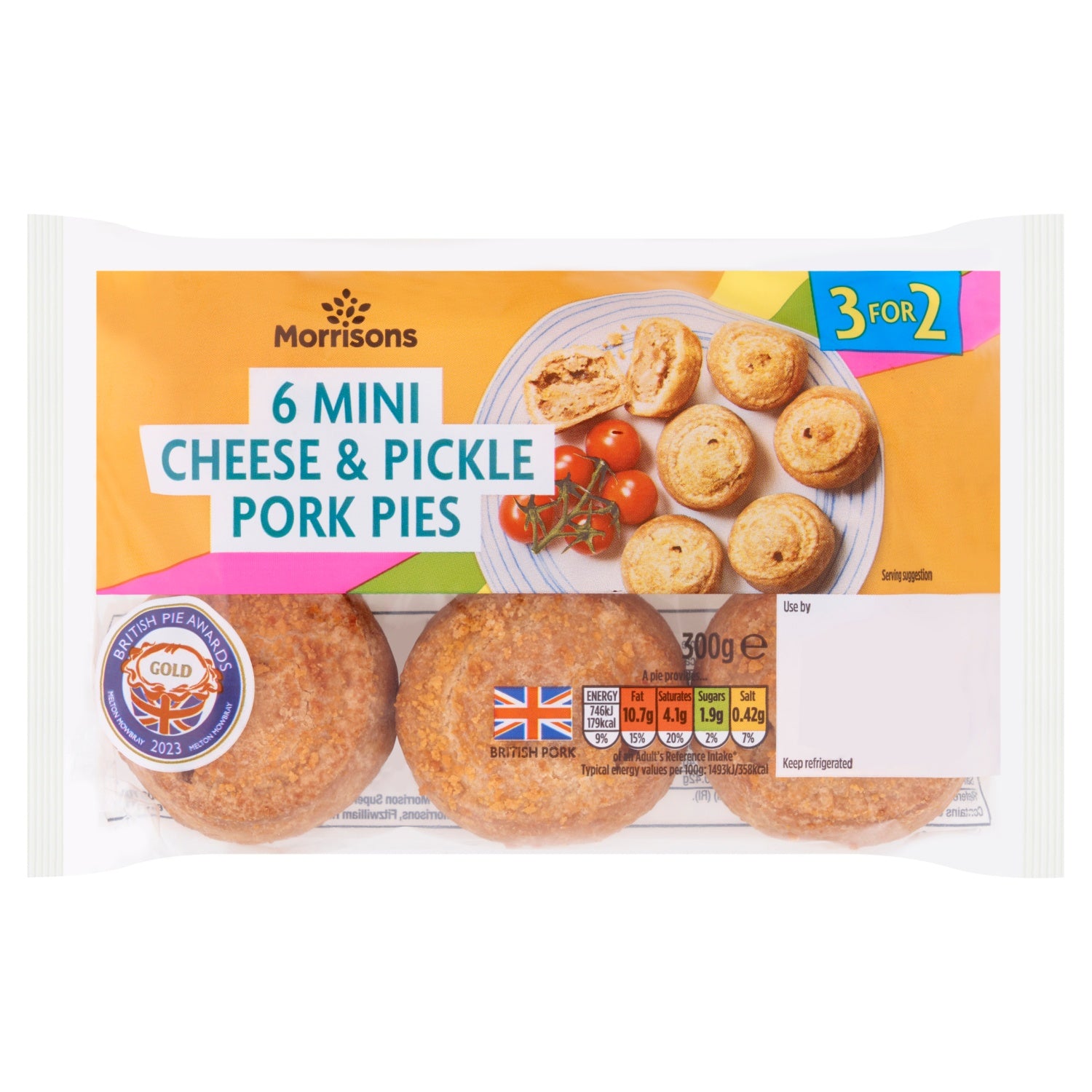 Morrisons Mini Pork Cheese Pickle Pies 50g 6pk