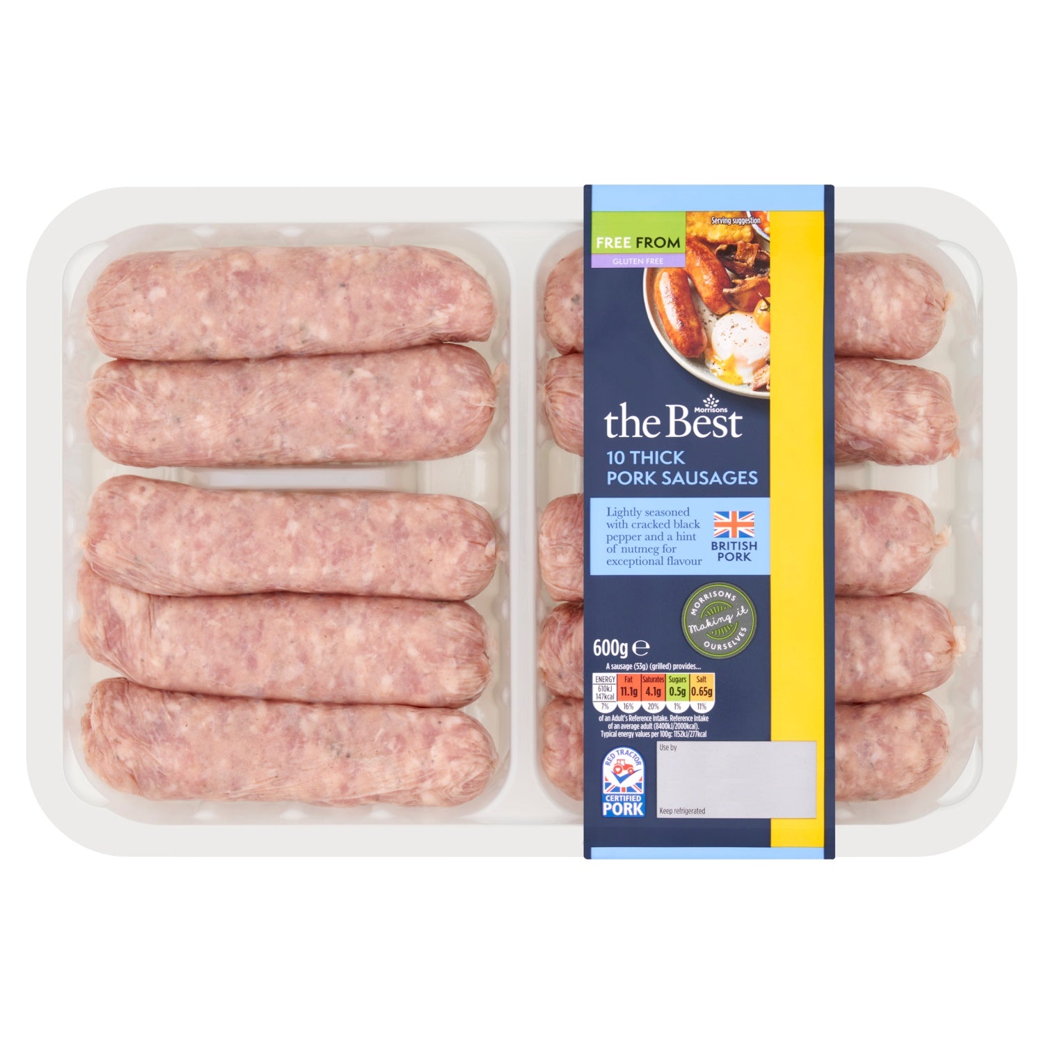 Morrisons The Best 10 Gluten Free Pork Sausages 600g