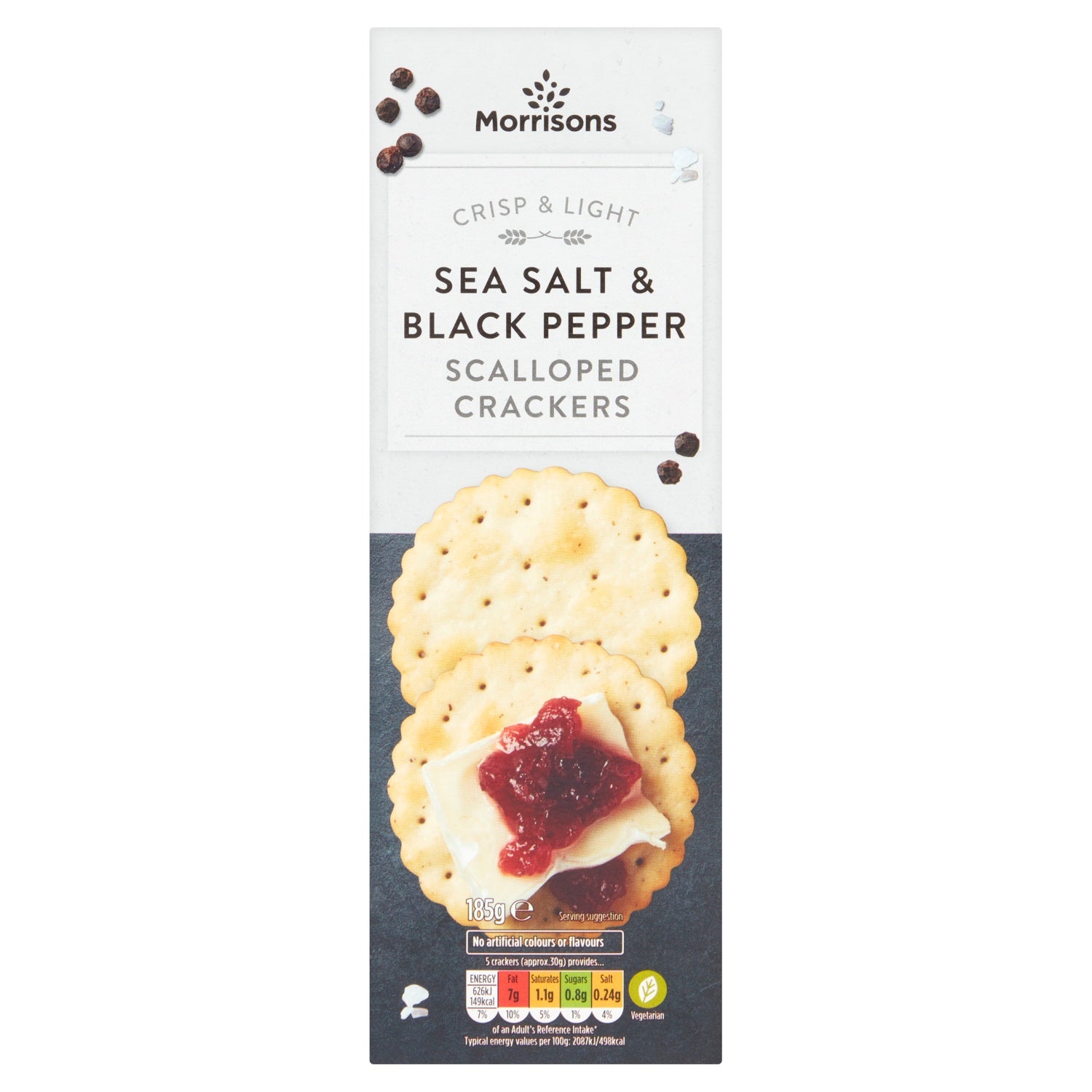 Morrisons Scalloped Cracked Black Pepper Cracker 185g