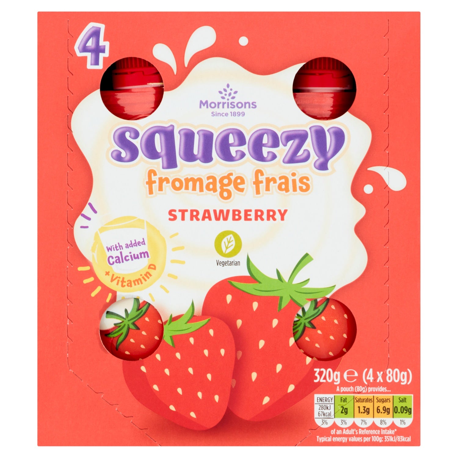 Morrisons Strawberry Fromage Frais 4 x 80g