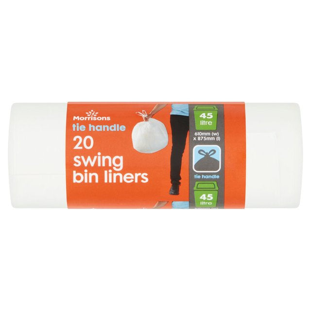 Morrisons  Tie Handle Swing Bin Kitchen Waste Liners 45L 20pk