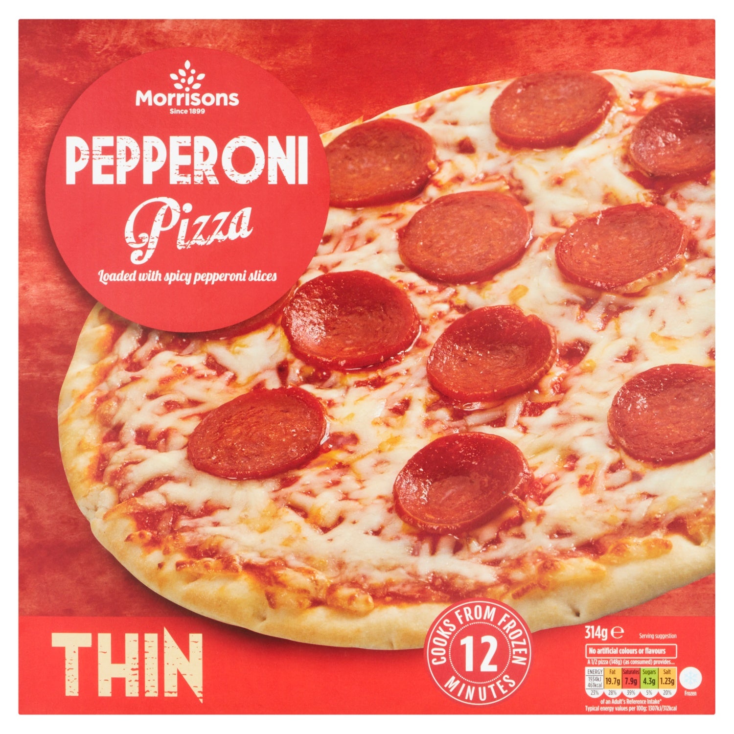 M Thin Pepperoni Pizza 314g