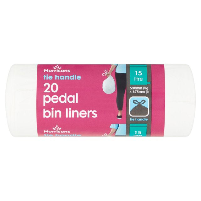 Morrisons Tie Handle 15L Pedal Bin Liners 20pk