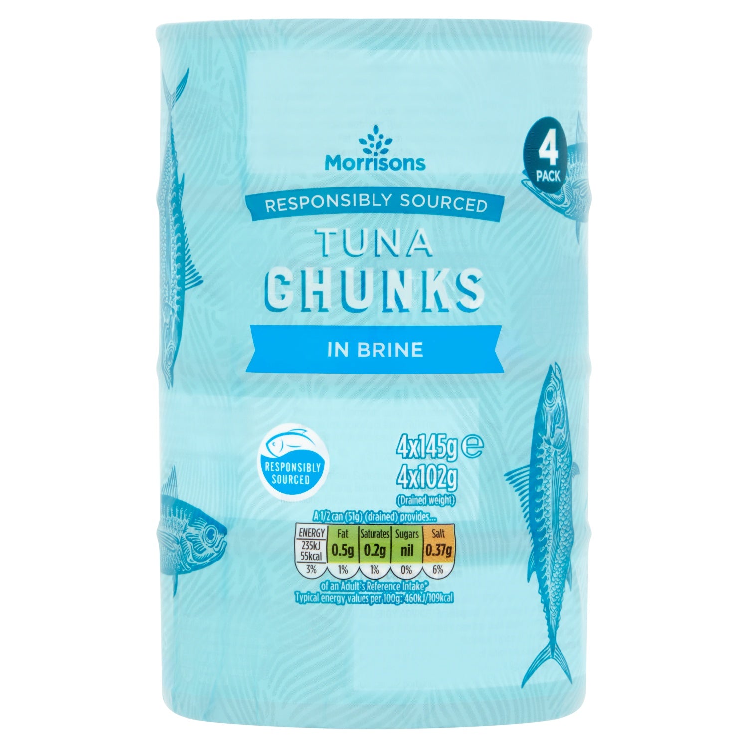 Morrisons Tuna Chunks In Brine 4 x 145g