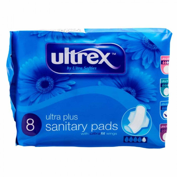 Ultrex Ultra Plus Sanitary Pads With Wings 8pk